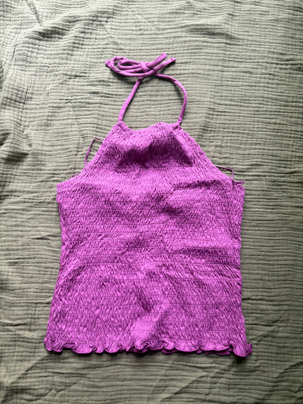 Old Navy Purple Smocked Halter Camisole